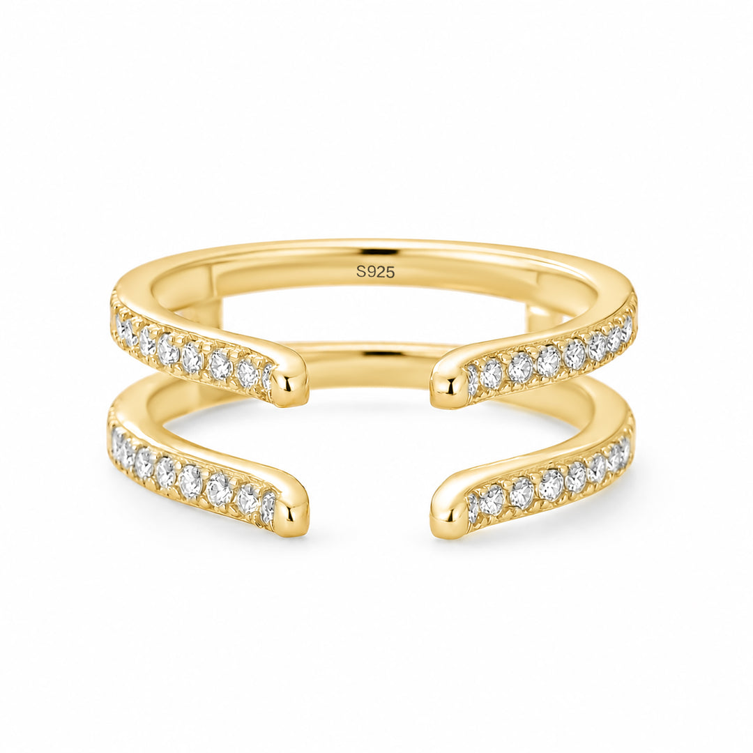 S925 Moissnaite 0.36Ct Pave Self Love Stackable Open Enhancer Band For Everyday Wear