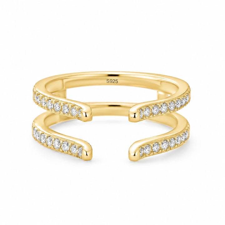 S925 Moissnaite 0.36Ct Pave Self Love Stackable Open Enhancer Band For Everyday Wear