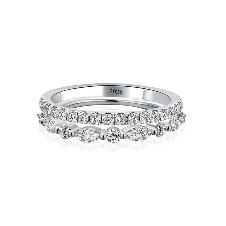 Eternity Stackable Moissanite Diamonds Wedding Band Set