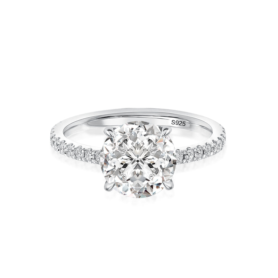 Rodiffy Moissanite 2.0 Ct Round Cut Promise Ring For Women