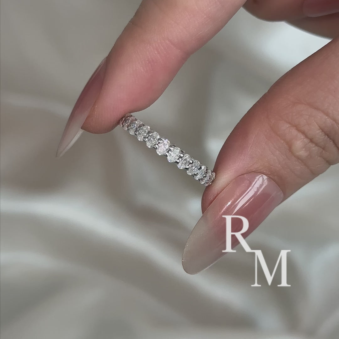 Rodiffy Moissanite 3.0 Ct Oval Cut Full Wedding Band for Women
