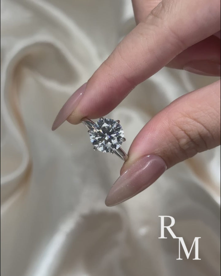 Rodiffy Moissanite 4.0 Ct Round Cut 6 Prong Engagement Ring For Women