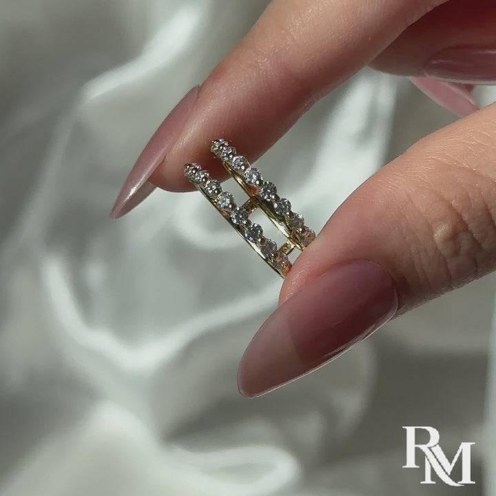 S925 Moissanite Classic 0.77Ct Round Cut Insert Wedding Band