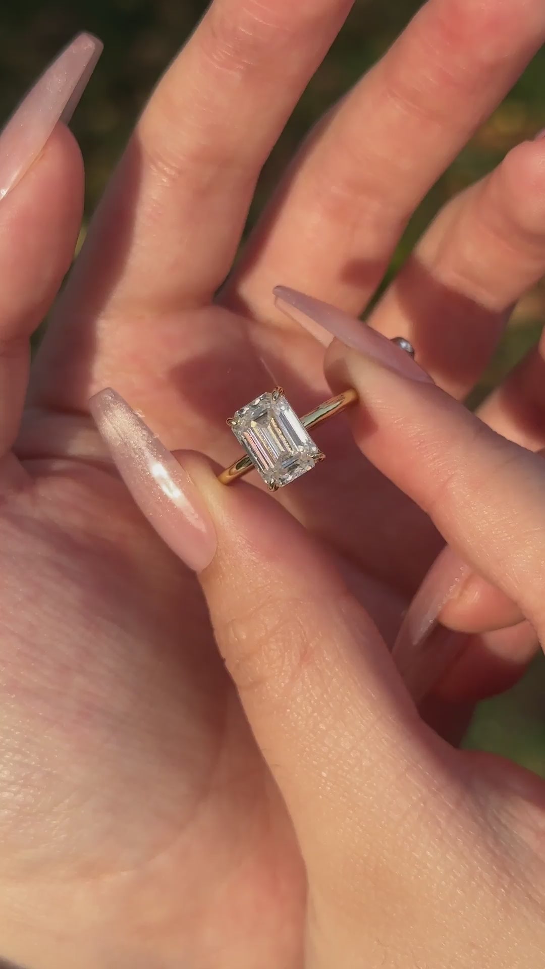 Rodiffy Moissanite 3.5 Ct Emerald Cut Solitaire Engagement Ring For Her