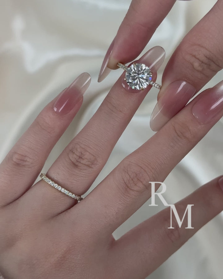 Rodiffy Moissanite 4.0 Ct Round Cut Yellow Gold Wedding Ring Set
