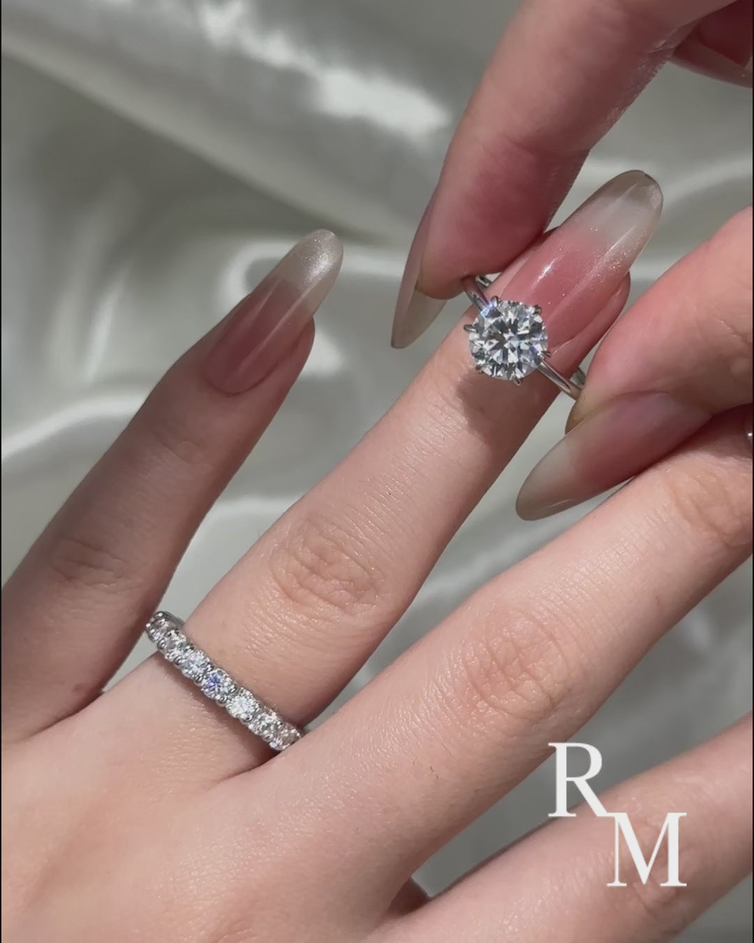 Solitaire 2.0 Ct 6 Prong Round Cut Moissanite Diamond Wedding Ring