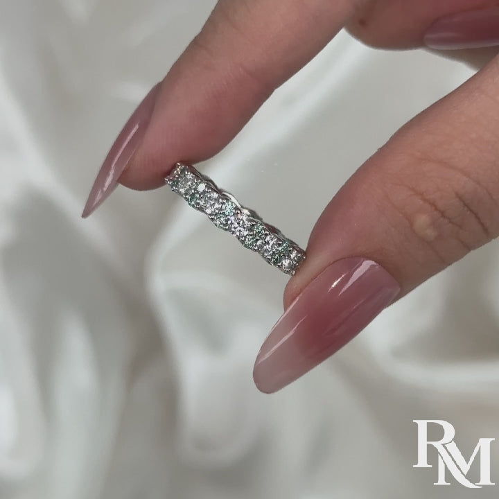 Rodiffy Moissanite 2.5 Ct Round Cut Full Wedding Band for Women