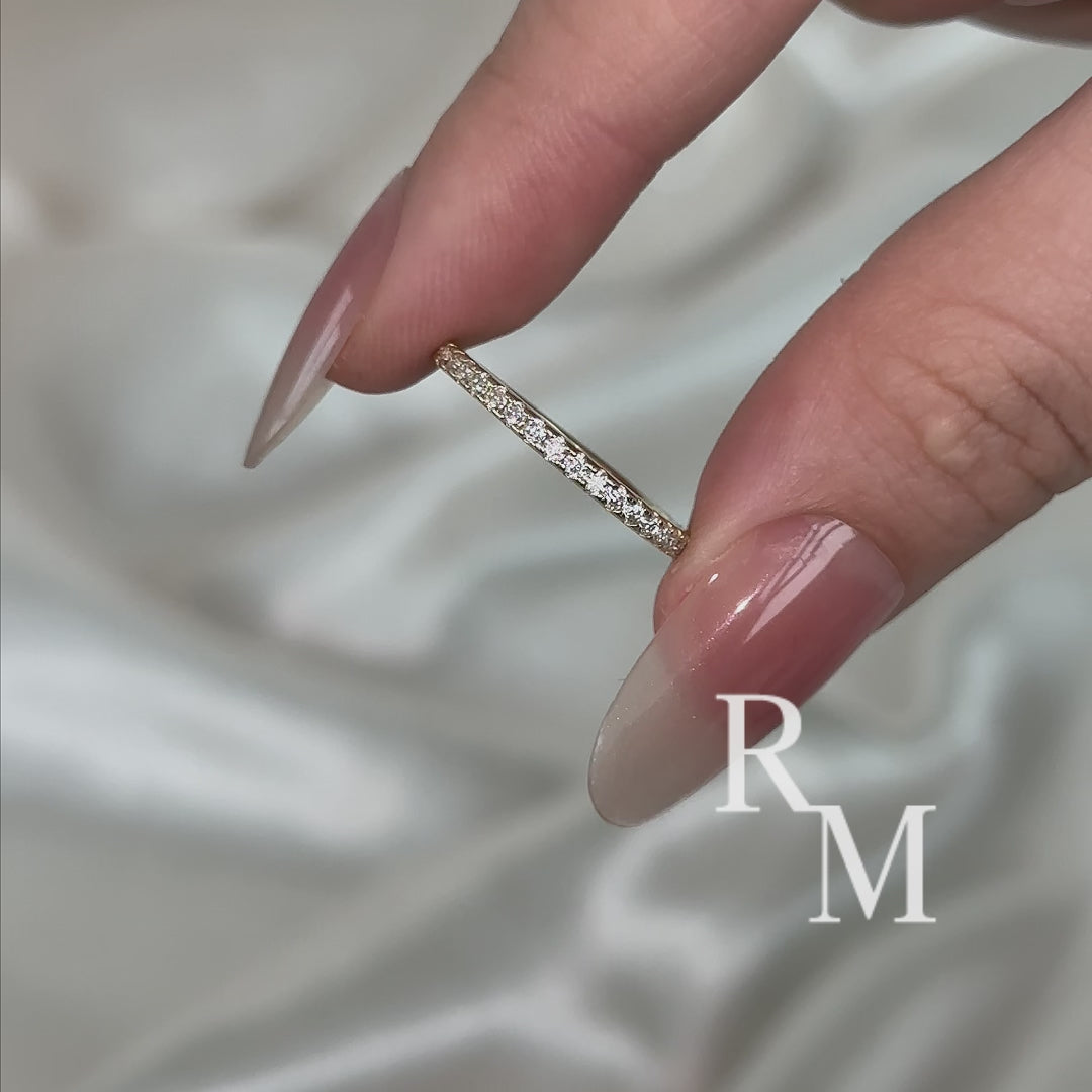 Rodiffy Moissanite 0.5 Ct Round Cut Yellow Gold Anniversary Ring