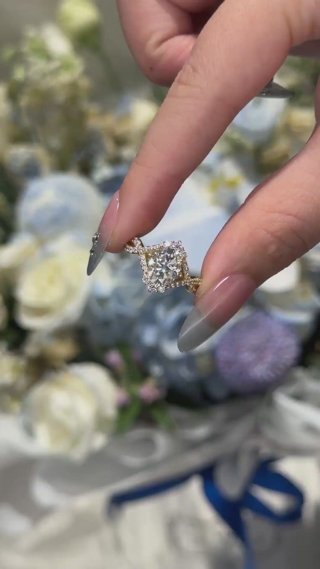 Moissanite 2.0Ct Oval Cut Engagement Ring Travel Ring In Sterling Silver