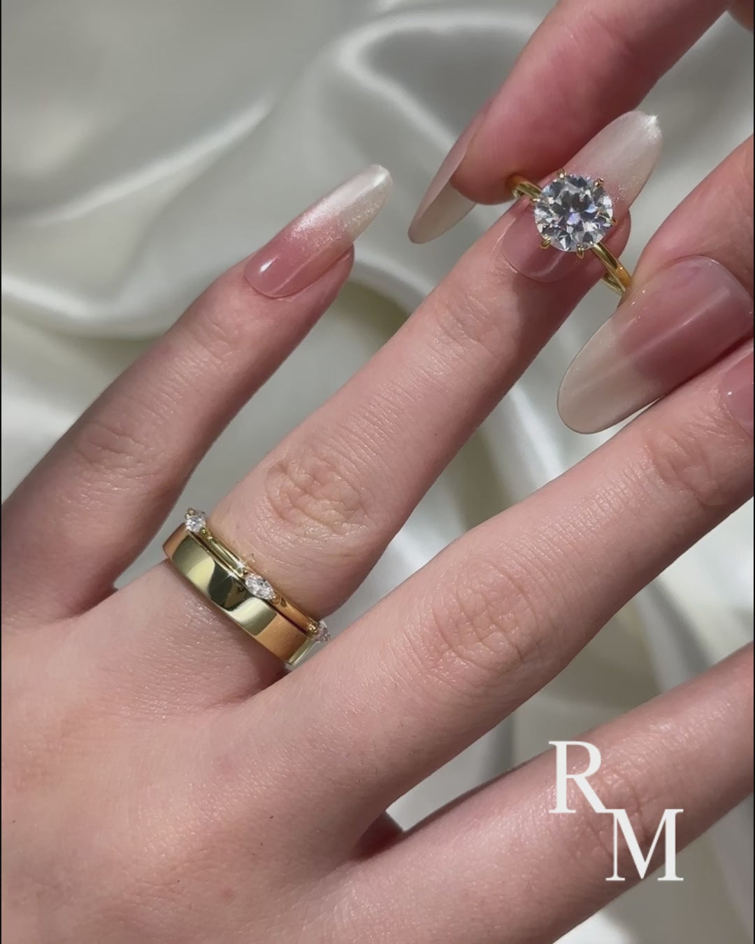 Moissanite 3PC 2.0Ct Round Cut Wedding Ring Set For Women