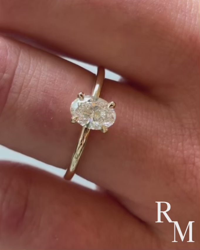 Rodiffy Moissanite 2.0 Ct ～5.5 Ct Oval Cut Yellow Gold Promise Ring For Women