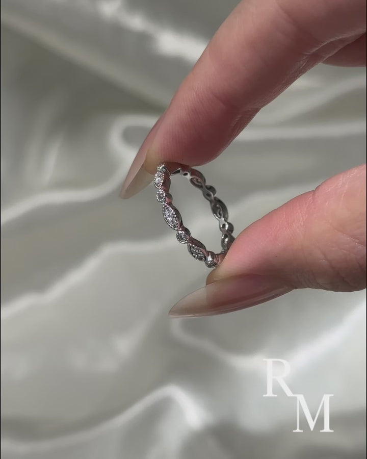 Moissanite 0.3Ct White Gold Pavé Eternity Wedding Ring