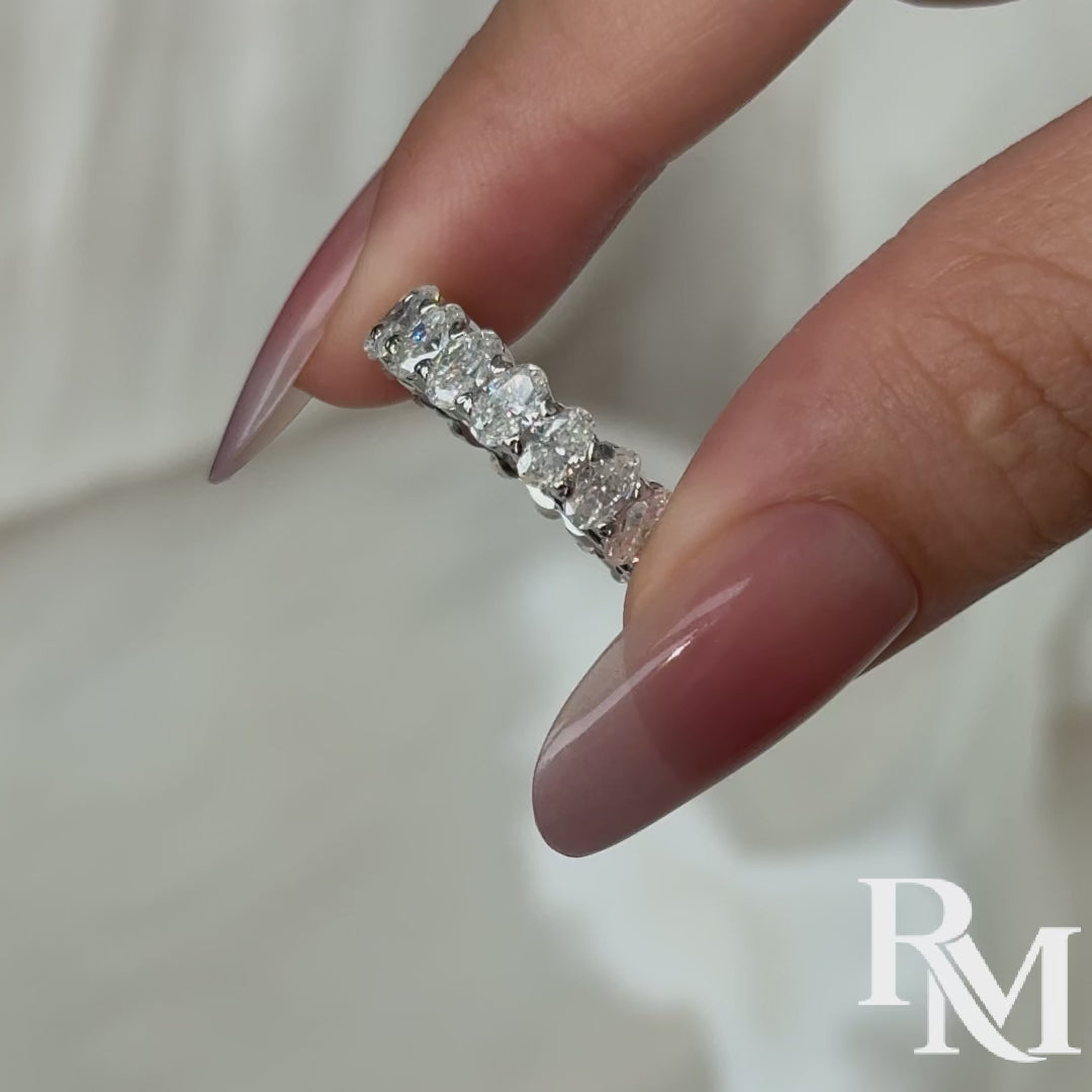 Moissanite 5.0CT Oval Cut Stackable Full Eternity Statement Ring For Daily Wear