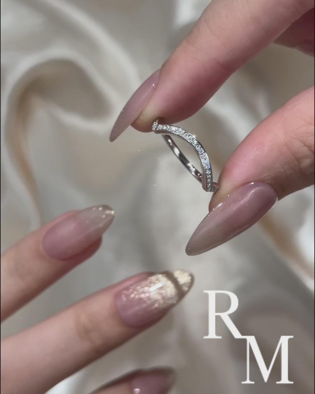 0.5Ct Round Cut White Gold Curve Channel Set Wedding Band In Sterling Silver