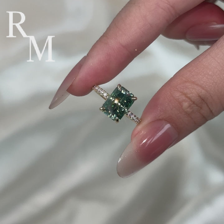 Rodiffy Moissanite 3.5 Ct Radiant Cut Yellow Gold & White Gold Engagement Ring For Women