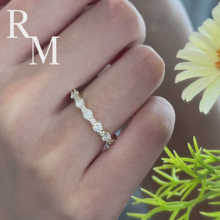 Rodiffy Moissanite 1.65 Ct Round Cut Full Wedding Band for Women