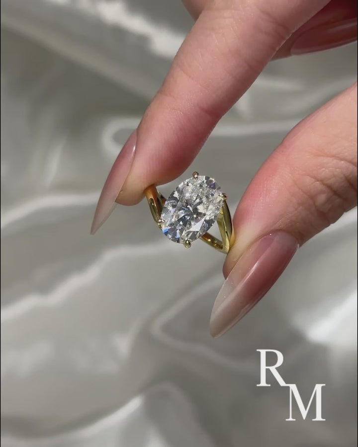 Bypass 2.0Ct/5.5 Ct Oval Cut Solitaire Engagement Ring In 925 Sterling Silver