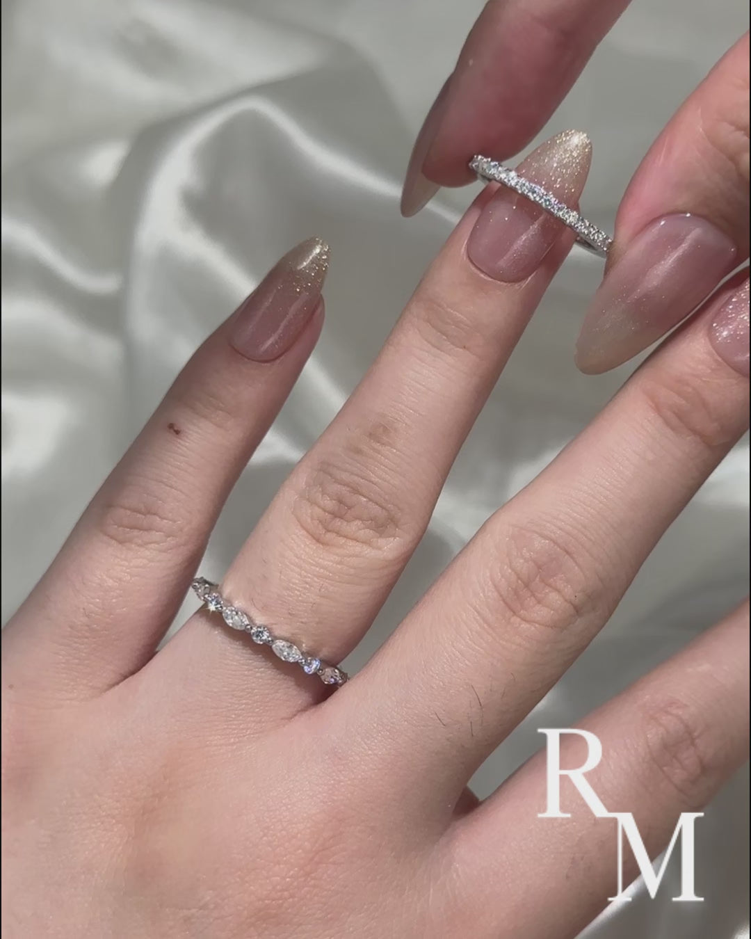 Eternity Stackable Moissanite Diamonds Wedding Band Set