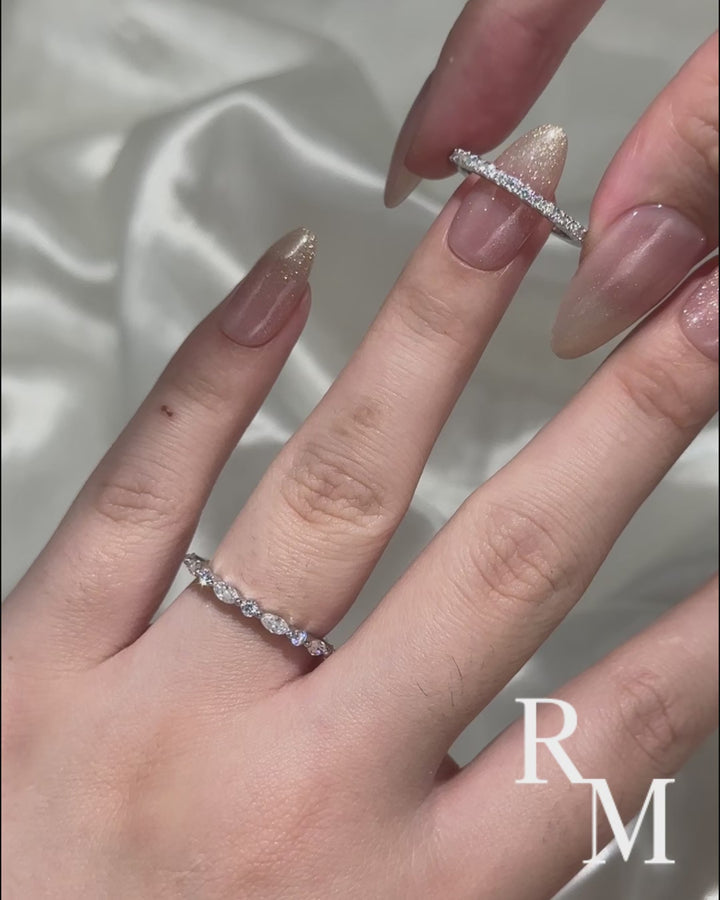 Eternity Stackable Moissanite Diamonds Wedding Band Set