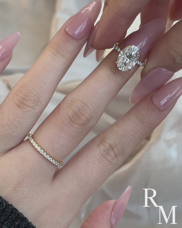 Rodiffy Moissanite 4.0 Ct ～ 5.5 Ct Oval Cut Yellow Gold/White Gold Wedding Ring For Women