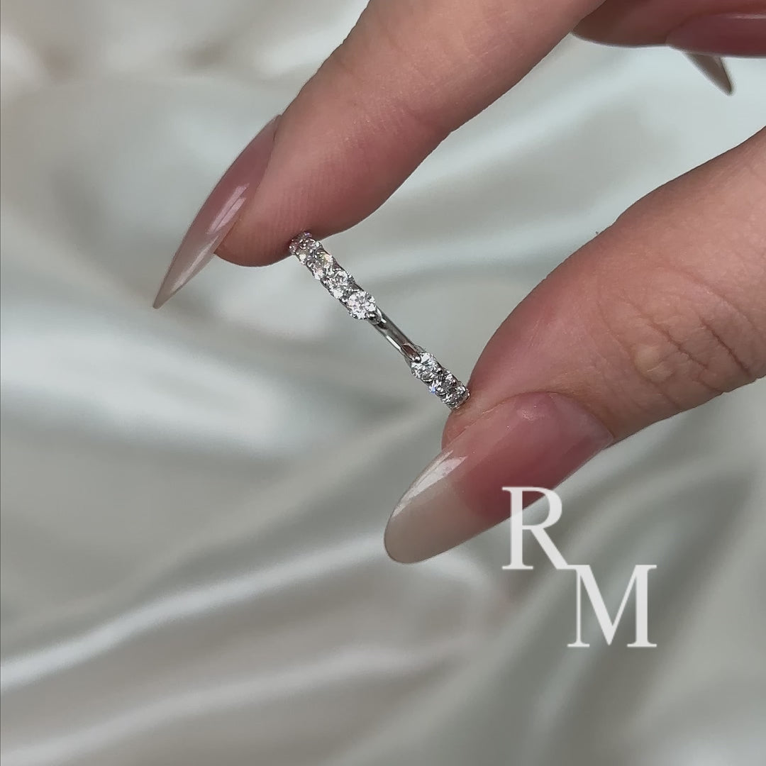 Open Round Cut White Gold Wedding Band