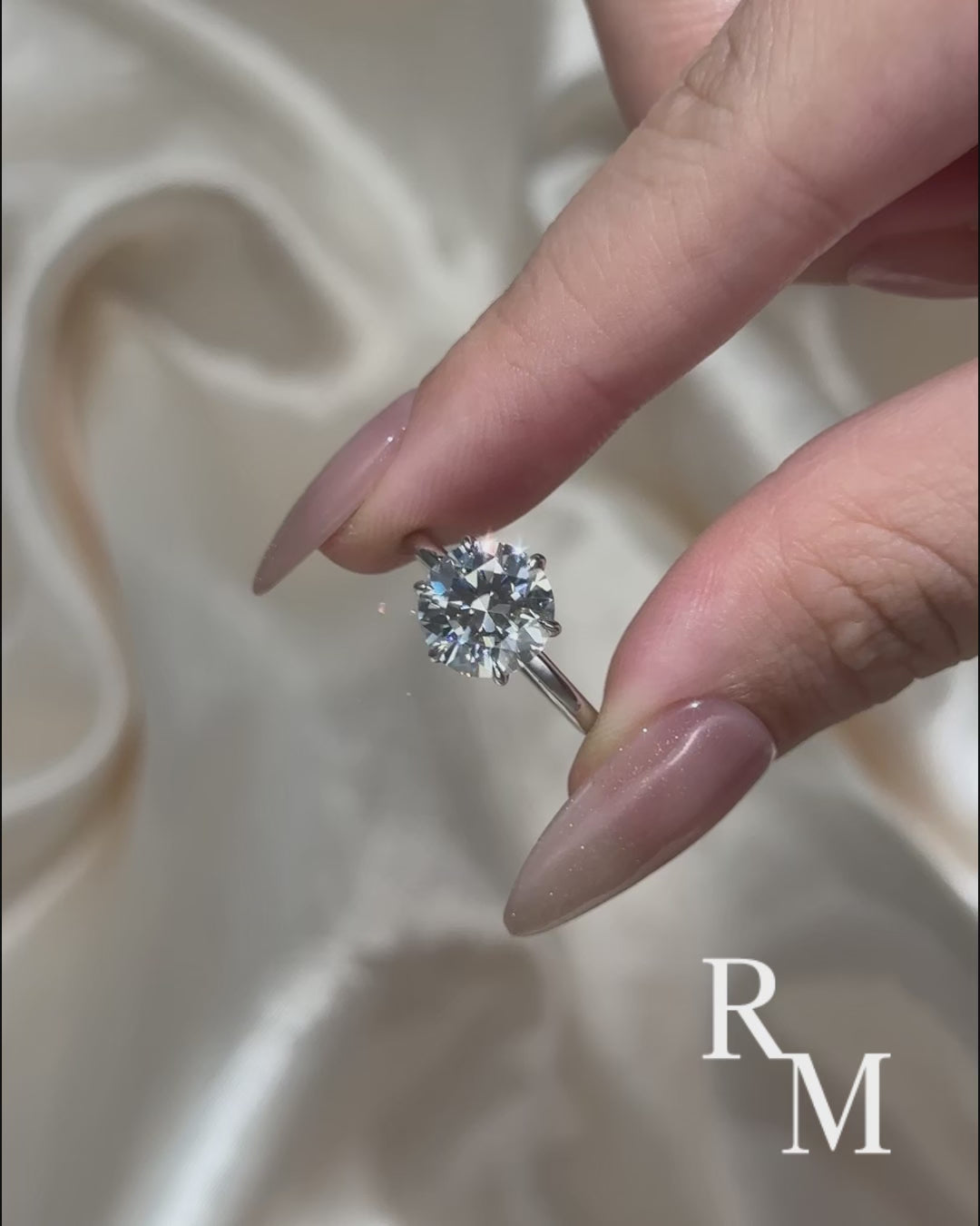 Rodiffy Moissanite 3.0 Ct Round Cut 6 Prong Engagement Ring For Women