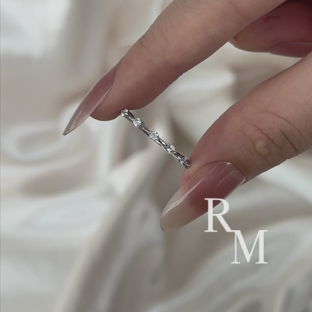 Rodiffy Moissanite 0.2 Ct Round Cut Women's Wedding Band