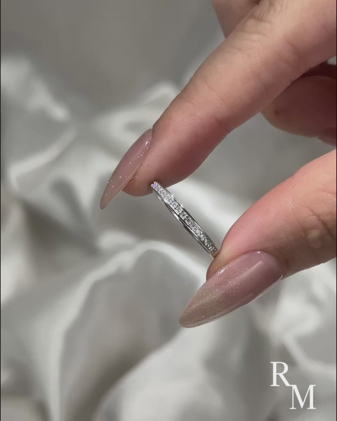 Channel Set Round Cut Wedding Ring In 925 Sterling Silver