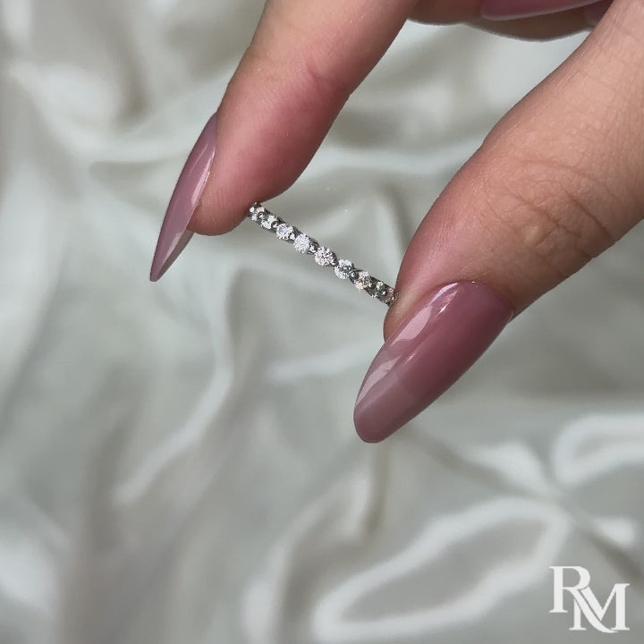 Rodiffy Moissanite 1.2 Ct Round Cut White Gold Anniversary Ring