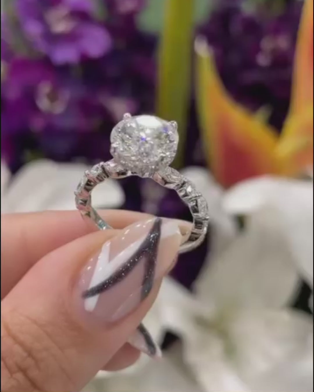 Rodiffy Moissanite 2.0 Ct White Gold Promise Bridal Ring