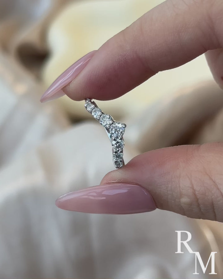 Rodiffy Moissanite Round Cut White Gold Anniversary Ring