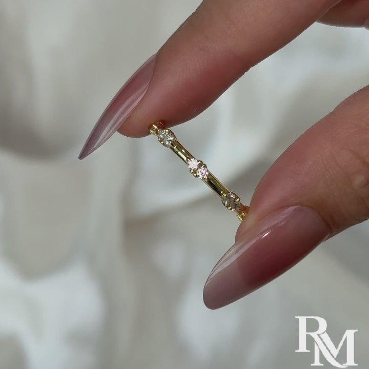 S925 Moissanite 0.27Ct Round Cut Wedding Band Thin Stackable Ring For Daily Wear