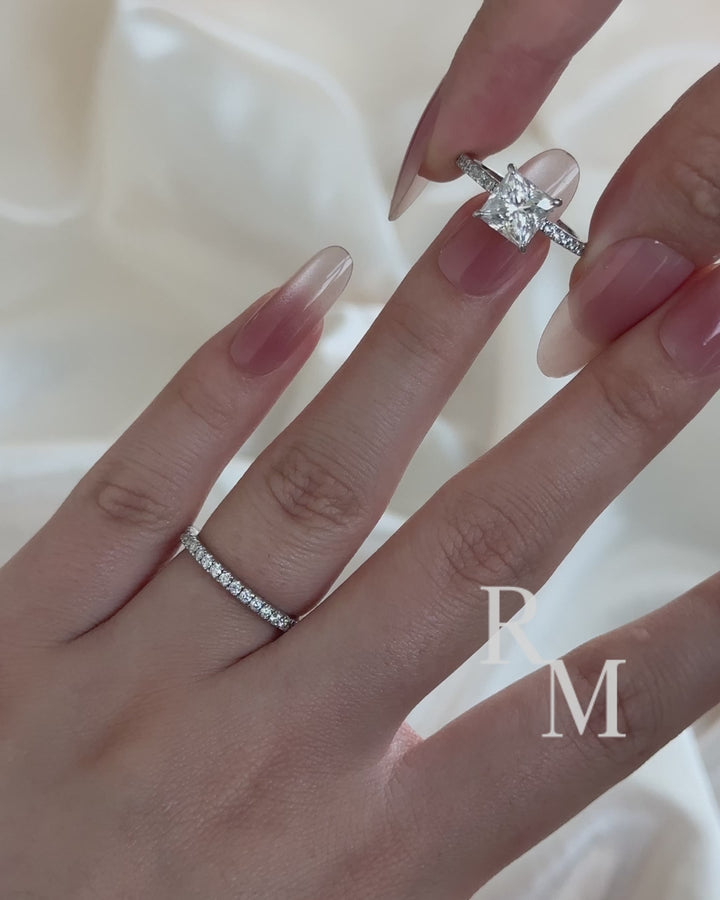 Rodiffy Moissanite 2.0 Ct Princess Cut Wedding Ring Set For Women