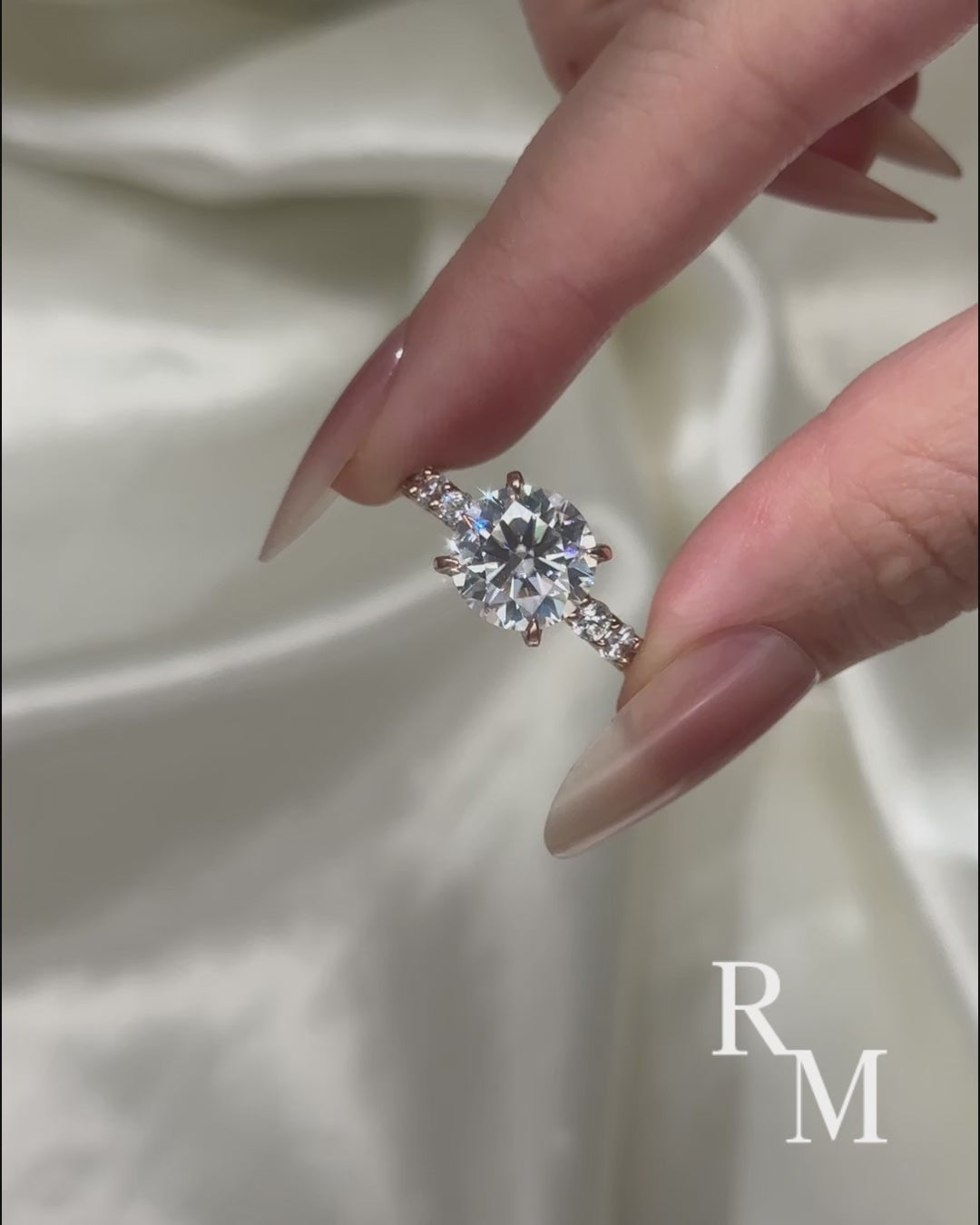 Rodiffy Moissanite 4.0 Ct Round Rose Gold Engagement Ring