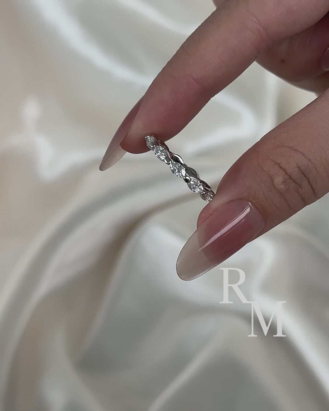 White Gold East West Marquise Moissanite Diamond Eternity Ring