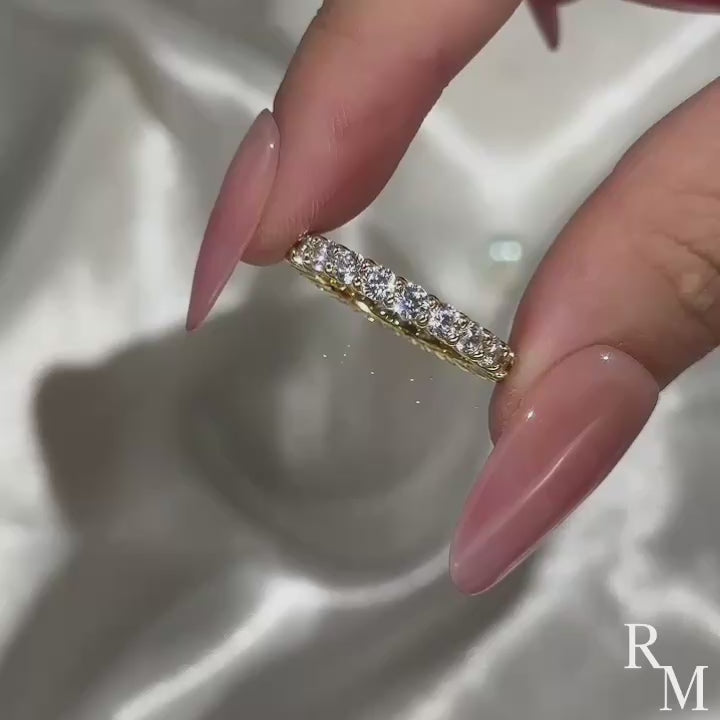 Rodiffy Moissanite 2.5 Ct Yellow Gold Round Cut Women's Wedding Band