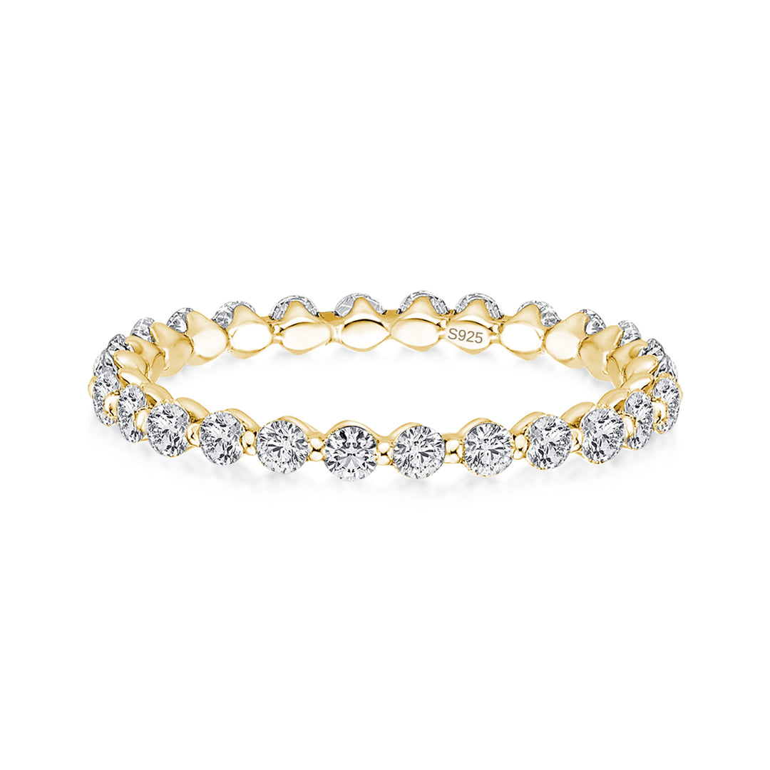 Rodiffy Moissanite Yellow Gold 1.0 Ct Round Cut Full Eternity Wedding Band