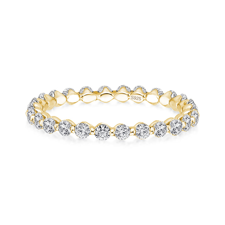 Rodiffy Moissanite Yellow Gold 1.0 Ct Round Cut Full Eternity Wedding Band