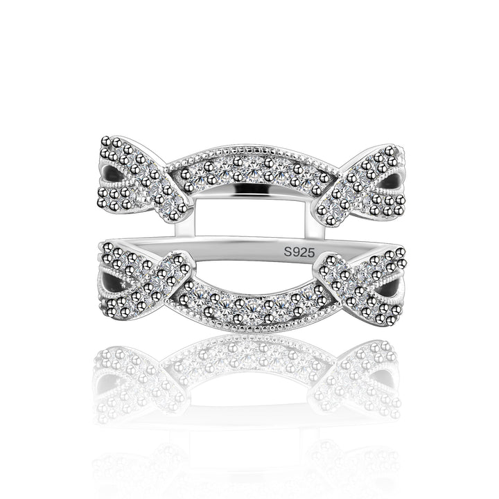 S925 Moissanite 1.0Ct Round Cut Jacket Wedding Band